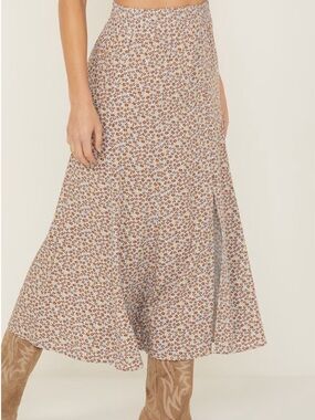 IDYLLWIND WOMEN'S RICHARDSON FLORAL PRINT BUTTON FRONT BOHO MIDI SKIRT Small